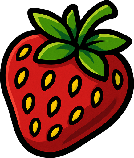 strawberry.
In-Game asset.  2d.  High contrast.  No shadows