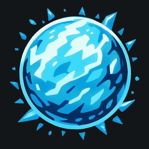 ice ball.
In-Game asset.  2d.  High contrast.  No shadows