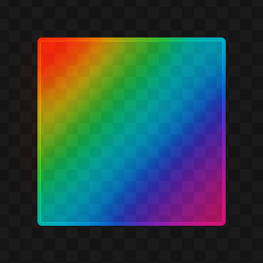 Translucent square rainbow overlay.
In-Game asset.  2d.  High contrast.  No shadows