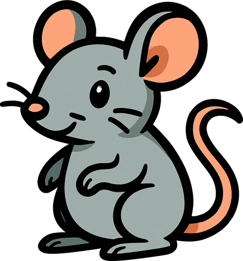 Mouse animal.
In-Game asset.  2d.  High contrast.  No shadows