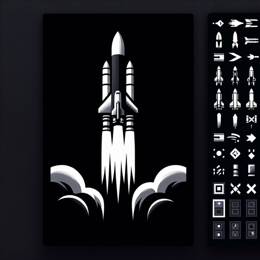 ракета, снаряд летит вверх.
Single Game Texture. In-Game asset. 2d. Blank background. High contrast. No shadows.