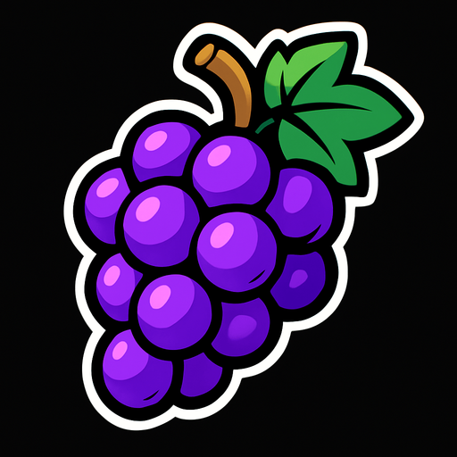 Grape.
In-Game asset.  2d.  High contrast.  No shadows
