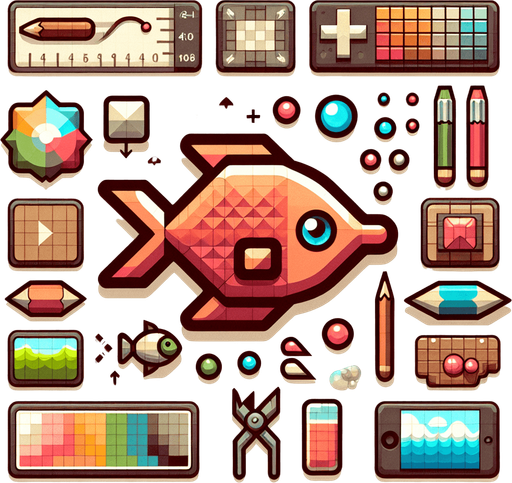 Рыба анимационная.
Single Game Texture. In-Game asset. 2d. Blank background. High contrast. No shadows.