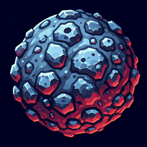 一颗陨石.
Single Game Texture. In-Game asset. 2d. Blank background. High contrast. No shadows.