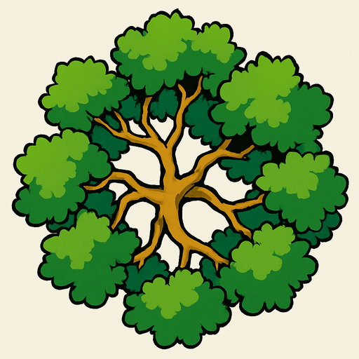 tree Sway Branch top view.
In-Game asset.  2d.  High contrast.  No shadows