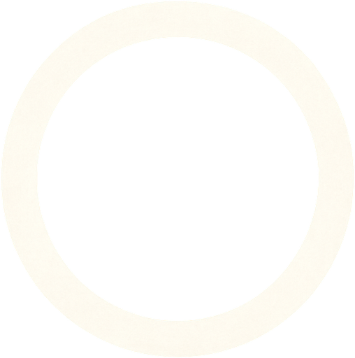 White circle with transparent middle. Front view