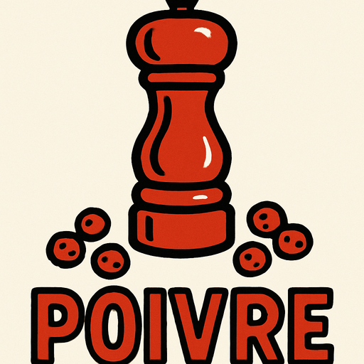 Poivre.
In-Game asset.  2d.  High contrast.  No shadows