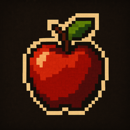 apple.
In-Game asset.  High contrast. minimalistic