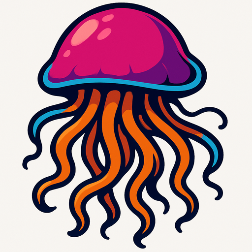 jelly fish.
In-Game asset.  2d.  High contrast.  No shadows
