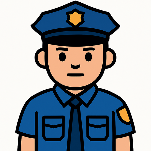 2d police.
In-Game asset.  2d.  High contrast.  No shadows