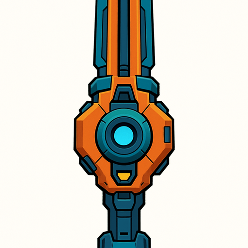futuristic space cannon gun
 vertical top view.
In-Game asset.  2d.  High contrast.  No shadows