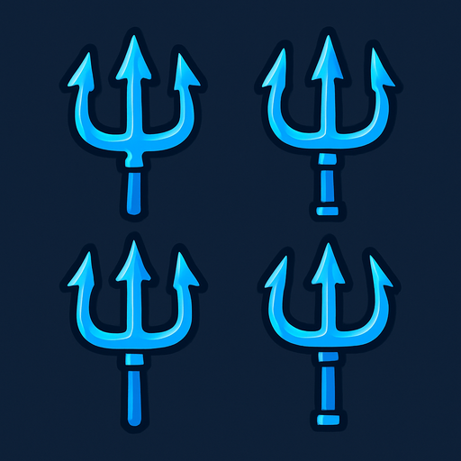 make little tridents that are blue.
In-Game asset.  2d.  High contrast.  No shadows