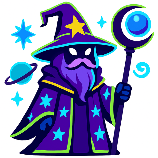Mago astral.
In-Game asset.  2d.  High contrast.  No shadows