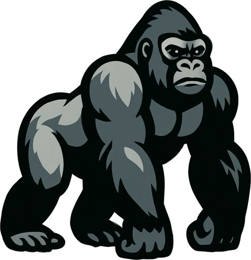 Silverback gorilla.
In-Game asset.  2d.  High contrast.  No shadows