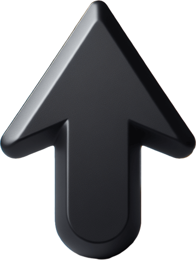 Simple black arrow pointing up. Mouse cursor like.