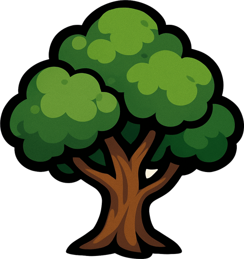tree.
In-Game asset.  2d.  High contrast.  No shadows