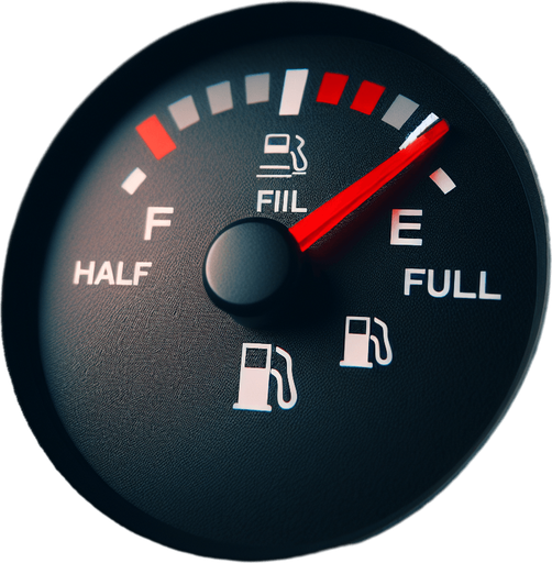 Red fuelindicator gauge