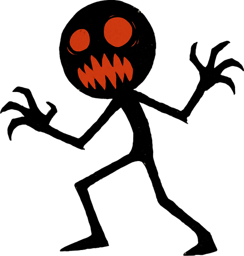 scary stickman.
In-Game asset.  2d.  High contrast.  No shadows