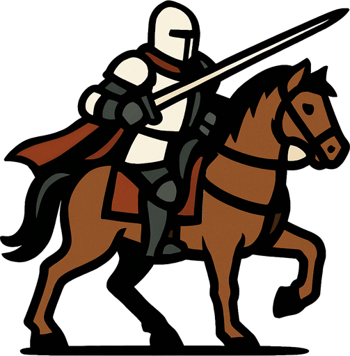 knight on horse.
In-Game asset.  2d.  High contrast.  No shadows