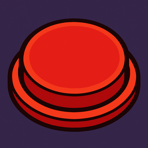 Red button.
In-Game asset.  2d.  High contrast.  No shadows