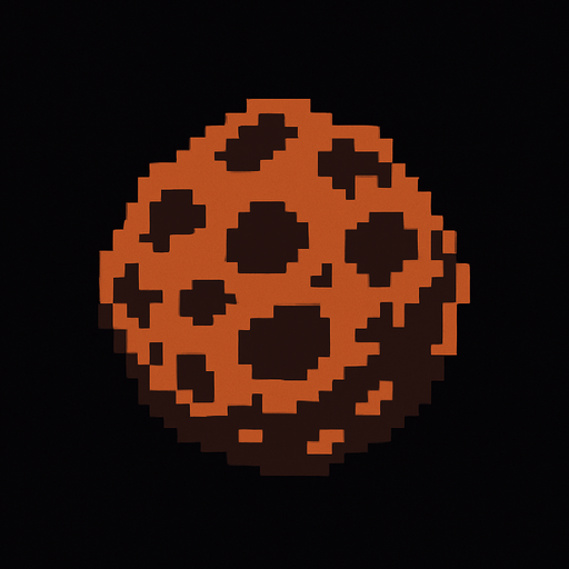 8bit asteroid.
In-Game asset.  2d.  High contrast.  No shadows