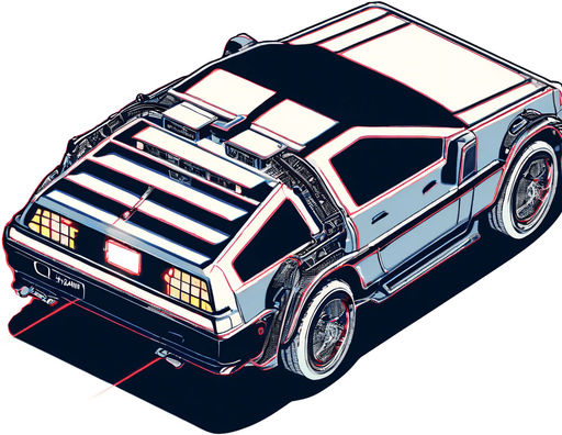 The car emits lights from the headlights