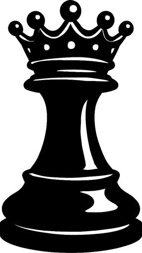 Chess black queen.
In-Game asset.  2d.  High contrast.  No shadows