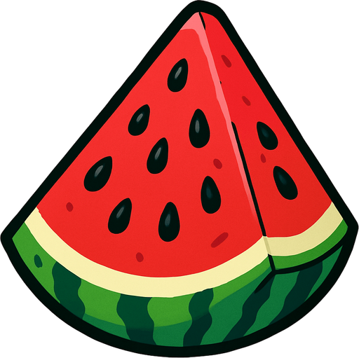 watermelon raw.
In-Game asset.  2d.  High contrast.  No shadows