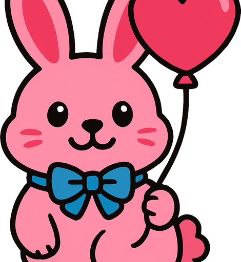 boynuna bir kurdele ve eline de uçan bir balon