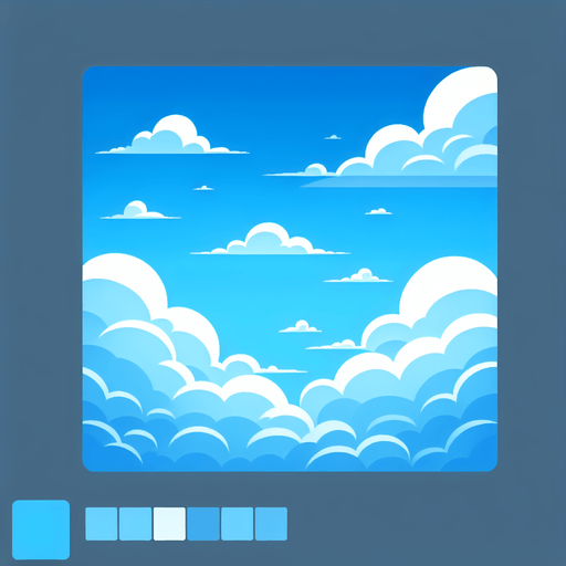 Blue sky.
Single Game Texture. In-Game asset. 2d. Blank background. High contrast. No shadows.