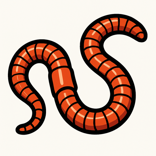 earthworm.
In-Game asset.  2d.  High contrast.  No shadows