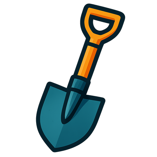 shovel.
In-Game asset.  2d.  High contrast.  No shadows