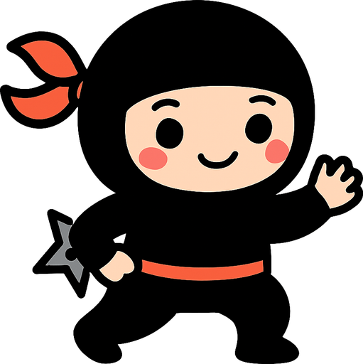 Cute Ninja.
2d.  High contrast.  No shadows