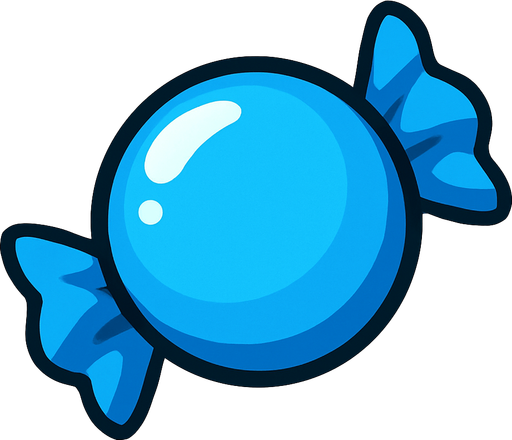circle blue candy.
In-Game asset.  2d.  High contrast.  No shadows