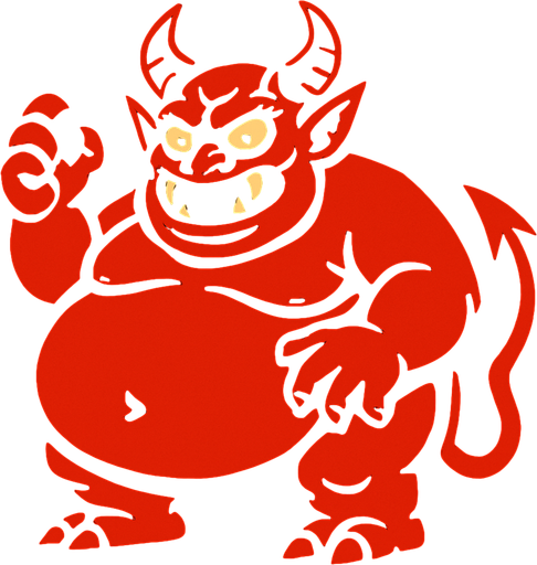 fat demon.
In-Game asset.  2d.  High contrast.  No shadows