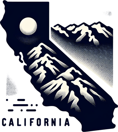 the shape of CALIFORNIA.
Single Game Texture. In-Game asset. 2d. Blank background. High contrast. No shadows.