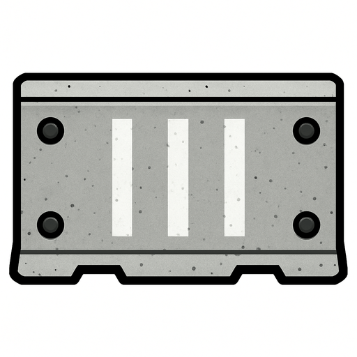 add highway barrier top view.
In-Game asset.  2d.  High contrast.  No shadows