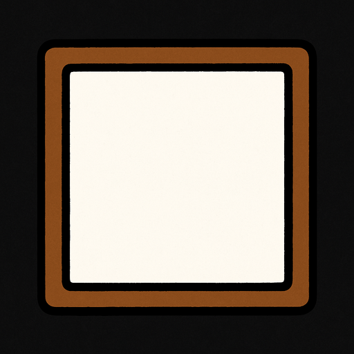 ריבוע חלול עם קו מתאר חום.
In-Game asset.  2d.  High contrast.  No shadows