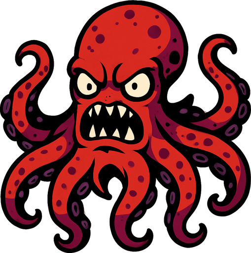 octopus monster.
In-Game asset.  2d.  High contrast.  No shadows
