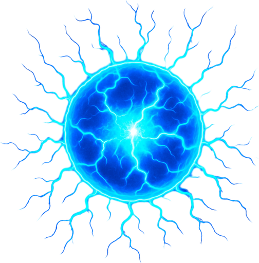 Electric blue plasma ball.
In-Game asset.  2d.  High contrast.  No shadows