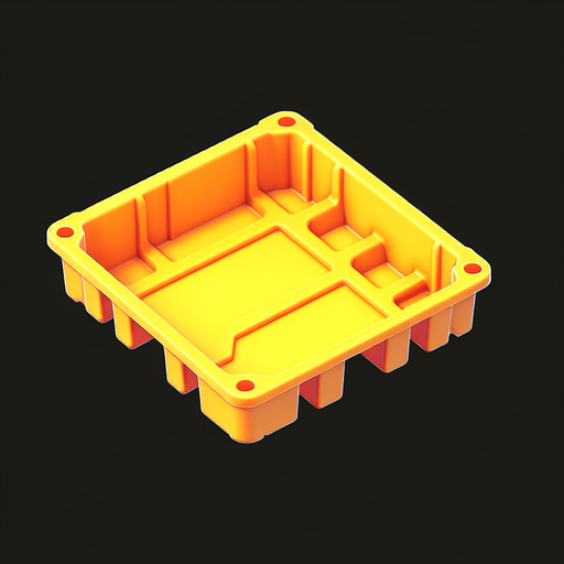 yellow plastic tray.
Single Game Texture. In-Game asset. 2d. Blank background. High contrast. No shadows.