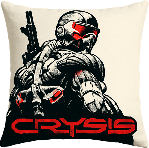 crysis oyunu karakteri resmi olan yastık.
In-Game asset.  2d.  High contrast.  No shadows