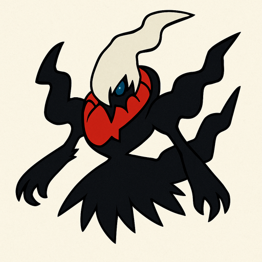 Darkrai.
In-Game asset.  2d.  High contrast.  No shadows