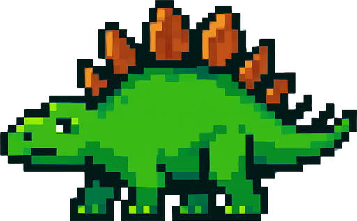 Stegosaurus pixel.
In-Game asset.  2d.  High contrast.  No shadows