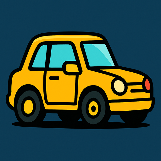 yellow car.
In-Game asset.  2d.  High contrast.  No shadows