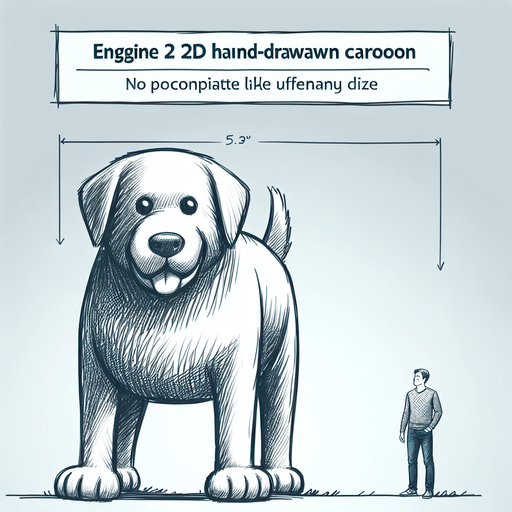 Mega dog.
2D cartoon, no background