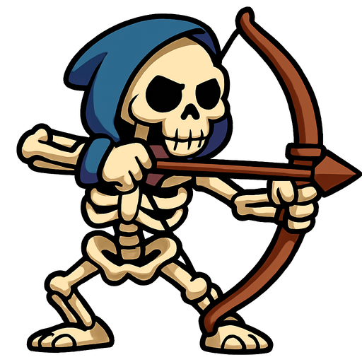 arquero esqueleto.
In-Game asset.  High contrast.  No shadows
