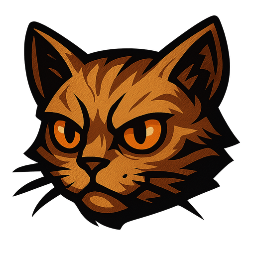 a cat head.
In-Game asset.  2d.  High contrast