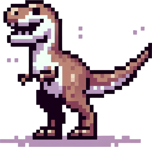2D Black Pixel Art T-Rex chrome trex game.
Single Game Texture. In-Game asset. 2d. Blank background. High contrast. No shadows.