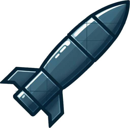 missile.
Single Game Texture. In-Game asset. 2d. Blank background. High contrast. No shadows.